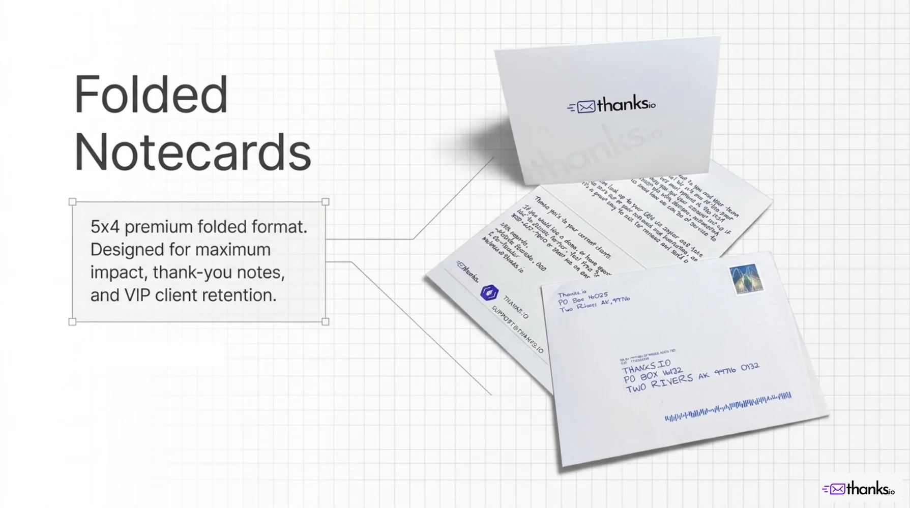 Thanks.io print portfolio, page 6: Folded notecards
